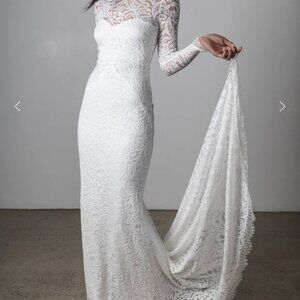 Grace Loves Lace Custom Wedding Gown & Veil SZ S-M NWOT